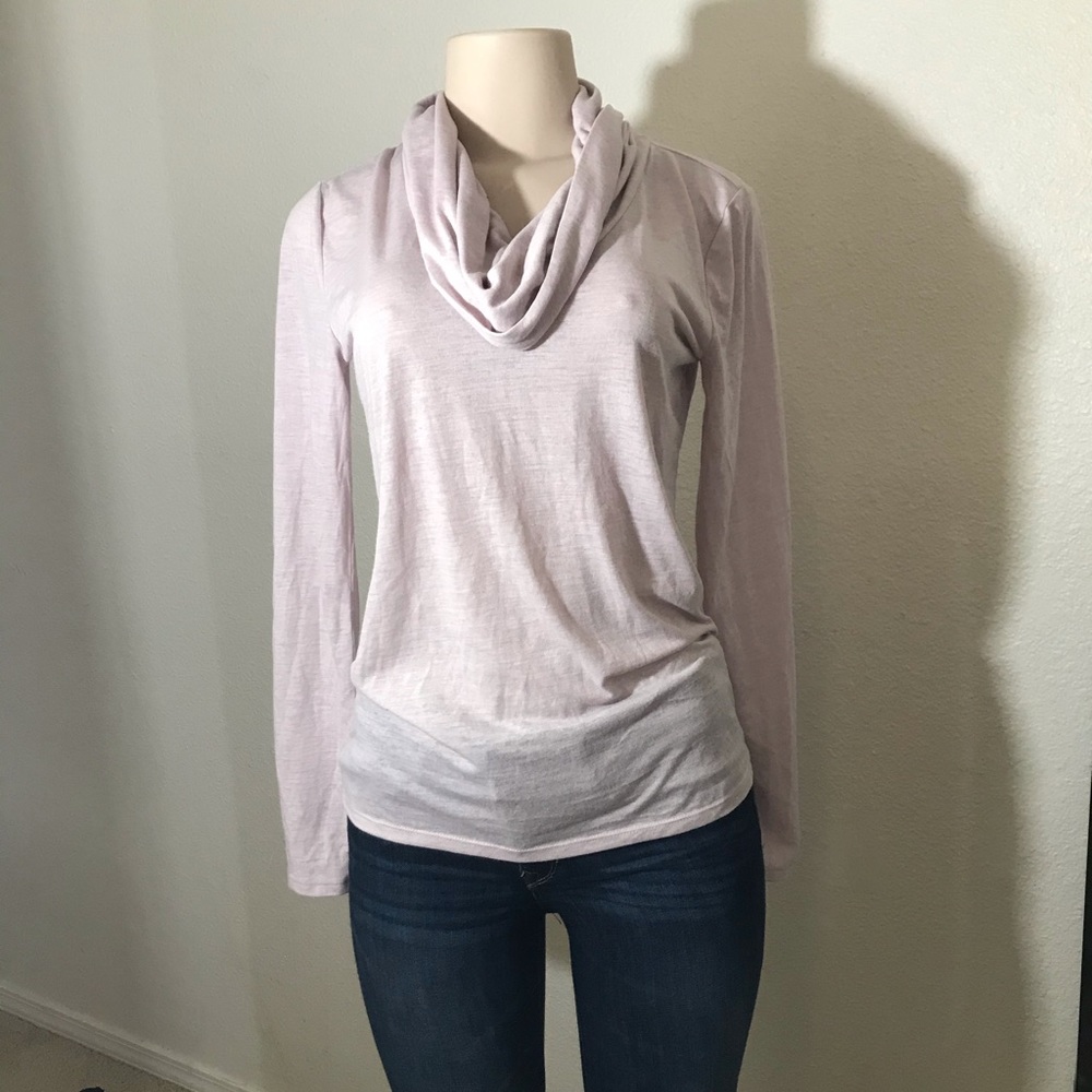 Cowl neck long sleeve shirt